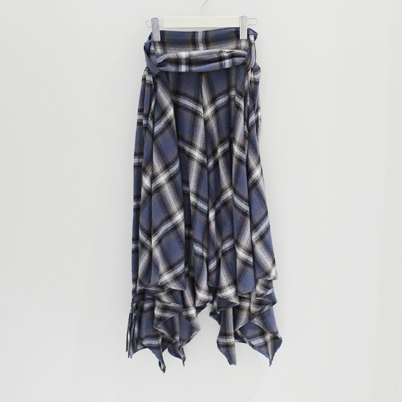 DRAPE SQUARE SK WITH SLEEVE BELT -BLUE-