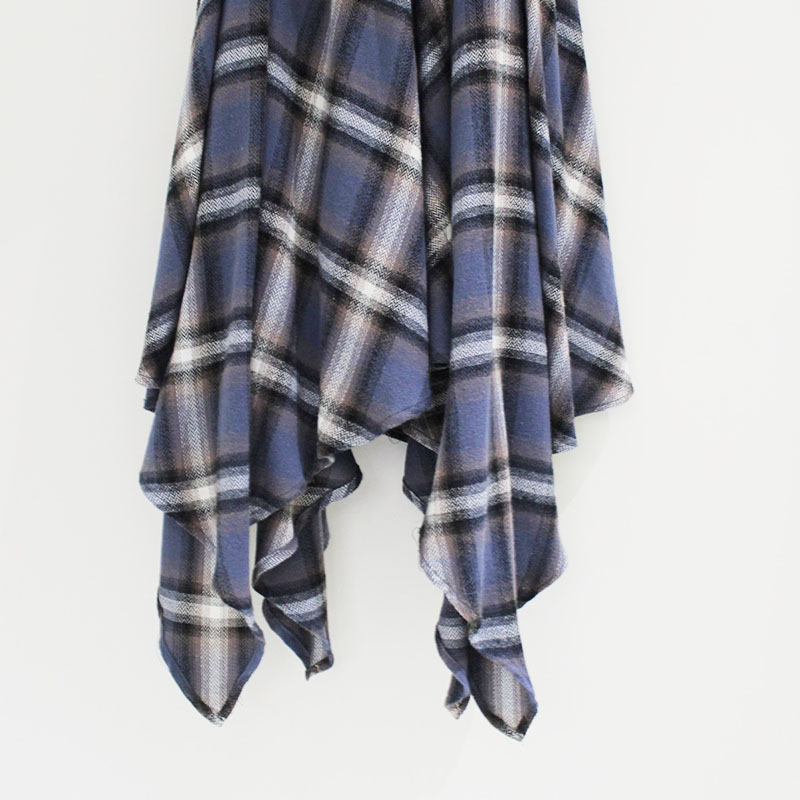 DRAPE SQUARE SK WITH SLEEVE BELT -BLUE-