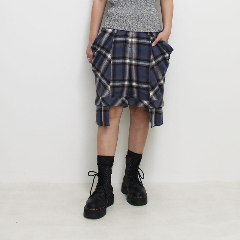 DRAPE POCKET SHORTS -BLUE-
