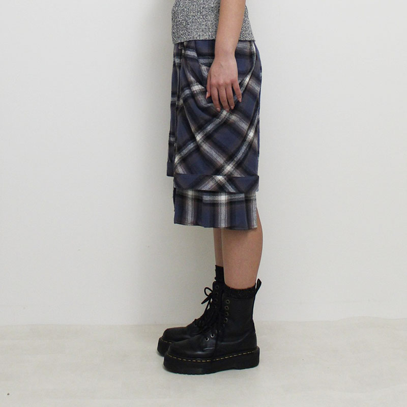 DRAPE POCKET SHORTS -BLUE-