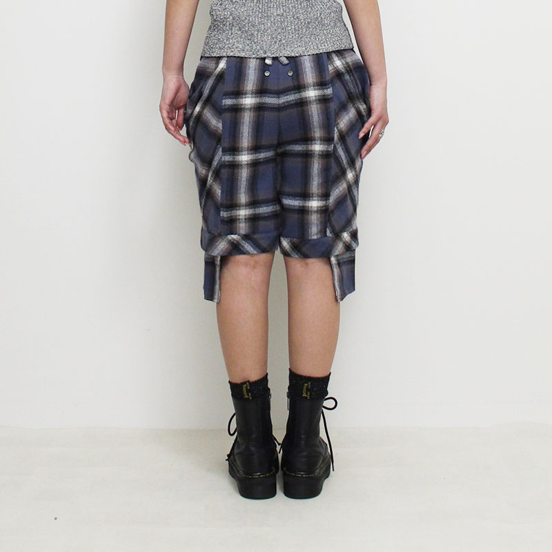 DRAPE POCKET SHORTS -BLUE-