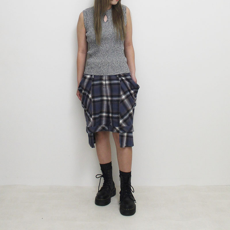 DRAPE POCKET SHORTS -BLUE-