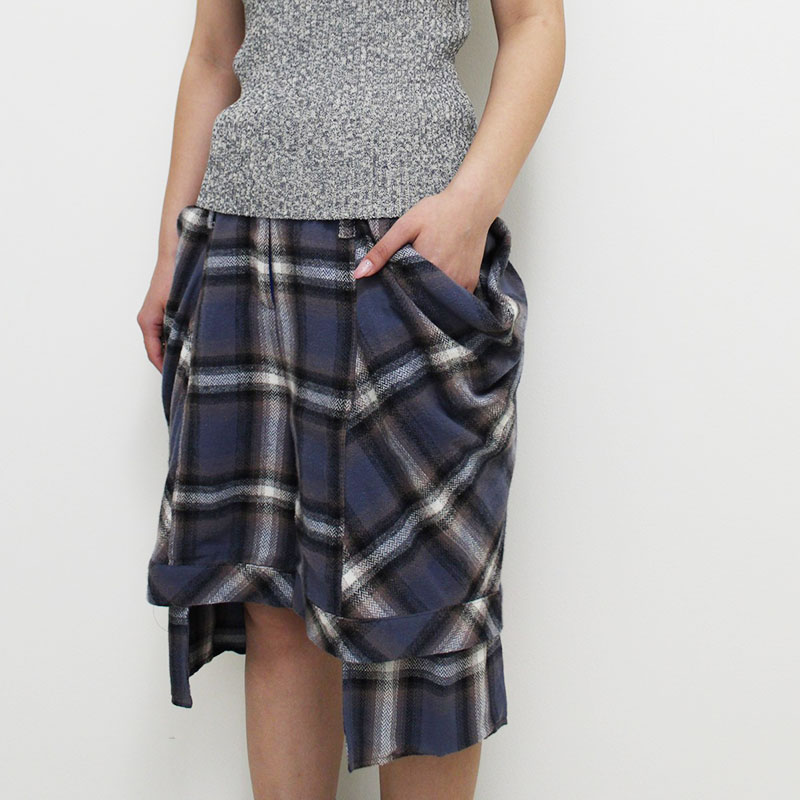 DRAPE POCKET SHORTS -BLUE-