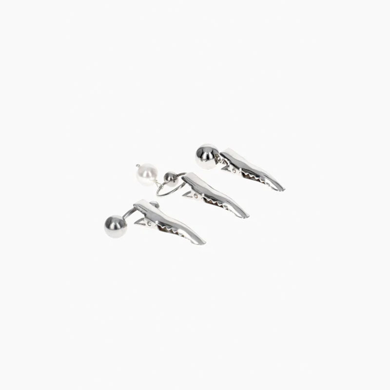 GABI SET OF HAIR CLIPS -SILVER-