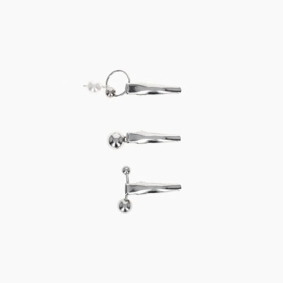 GABI SET OF HAIR CLIPS -SILVER-