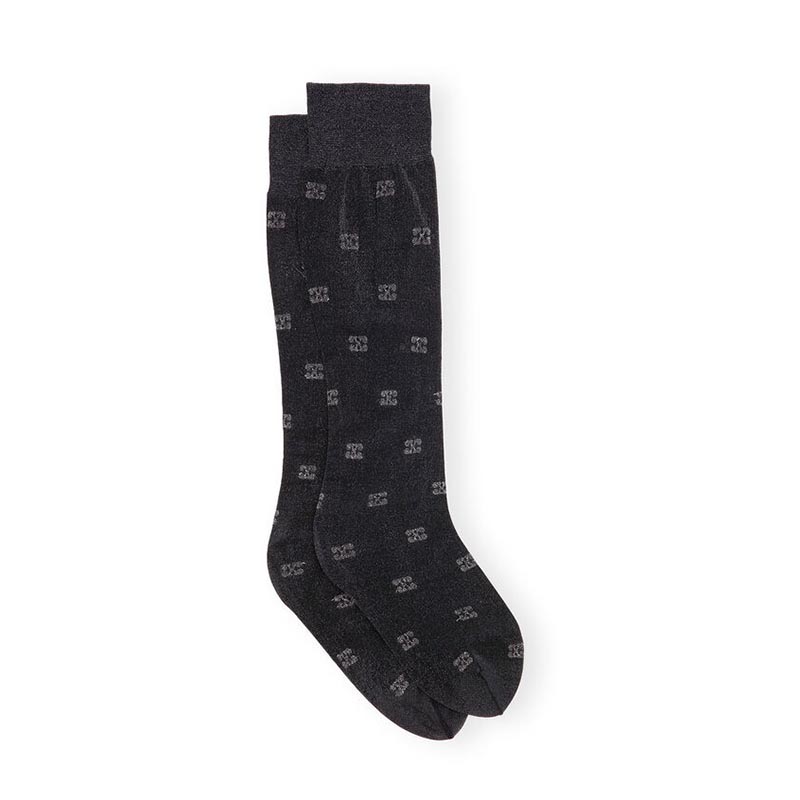 BUTTERFLY LACE SOCKS GLITTER -2.COLOR-(BLACK)