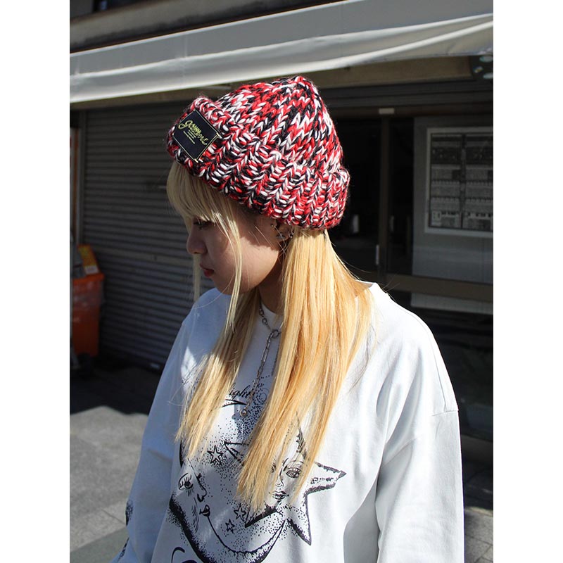 GRAPHIC WOOL HANDKNIT BEANIE -2.COLOR-