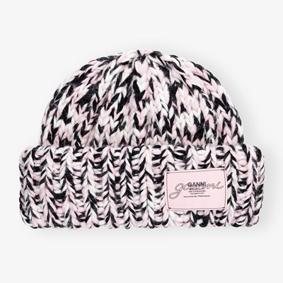 GRAPHIC WOOL HANDKNIT BEANIE -2.COLOR-