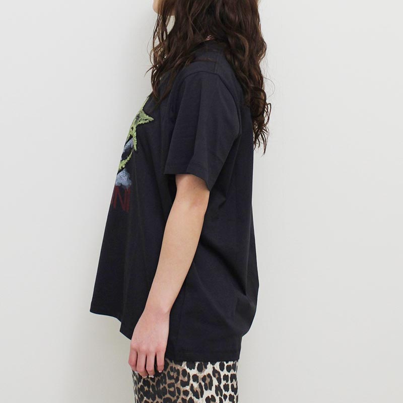 BASIC JERSEY MOONLIGHT RELAXED TEE -BLACK-