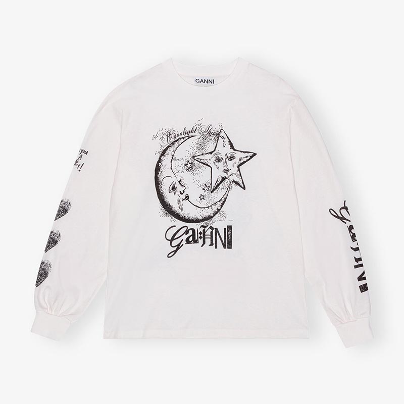 TURE HEAVY JERSEY MOON LONG SLEEVE TEE -WHITE-