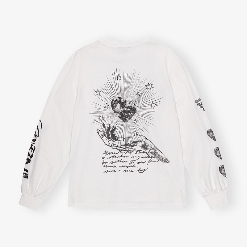 TURE HEAVY JERSEY MOON LONG SLEEVE TEE -WHITE-