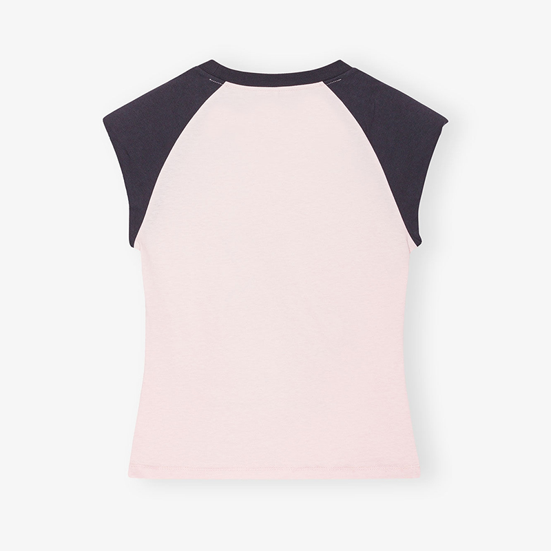BASIC JERSEY BUNNY RAGLAN T-SHIRT -PINK-