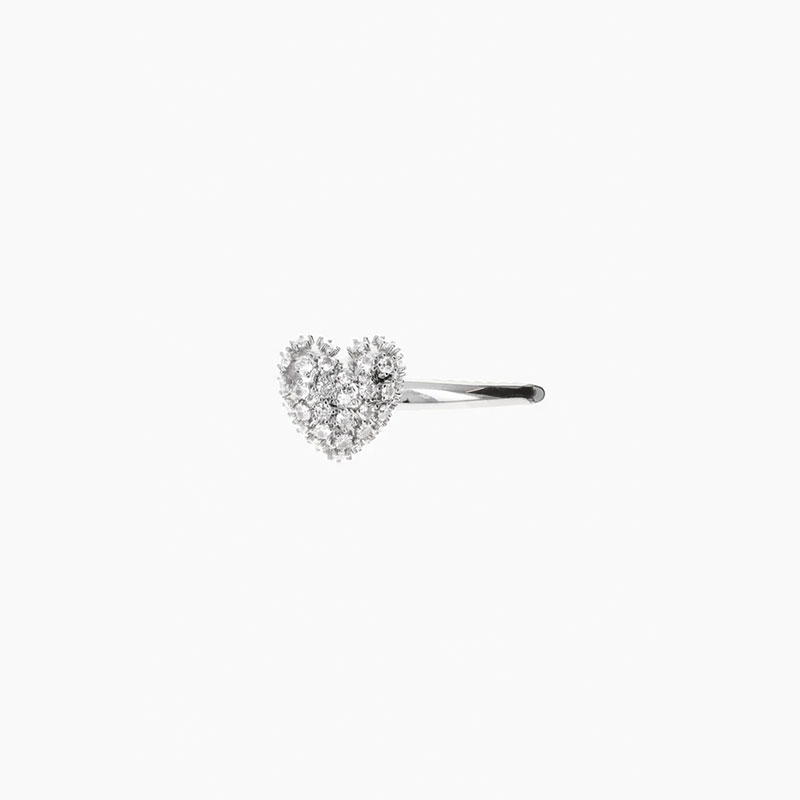 HEART HAIR CLIP -SILVER-