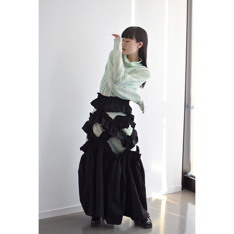 【HOUGA】kiki frill dress (black)