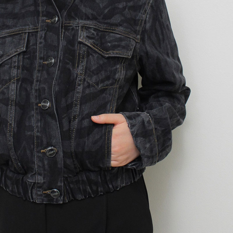 LAZER DENIM BOMBER JKT -BLACK-