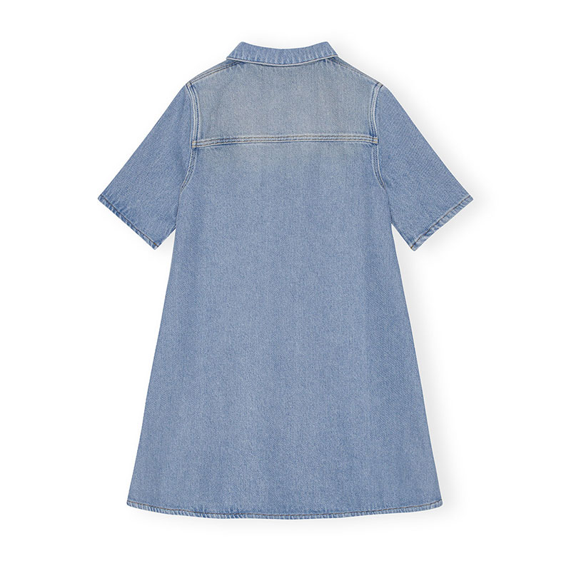 HEAVY DENIM MINI DRESS -BLUE-