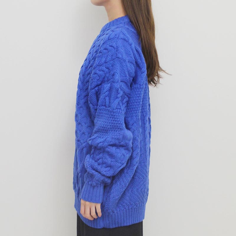 MULTI STITCH ARAN CREW PULLOVER -2.COLOR-