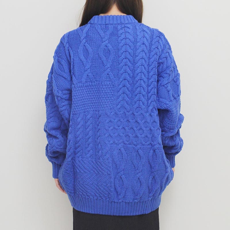 MULTI STITCH ARAN CREW PULLOVER -2.COLOR-