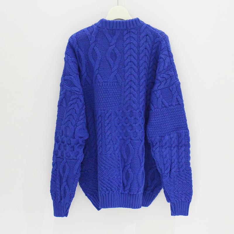 MULTI STITCH ARAN CREW PULLOVER -2.COLOR-