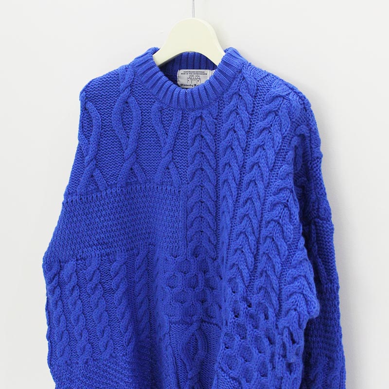 MULTI STITCH ARAN CREW PULLOVER -2.COLOR-