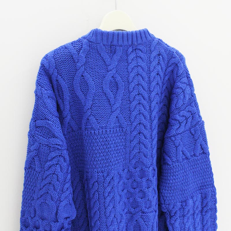 MULTI STITCH ARAN CREW PULLOVER -2.COLOR-