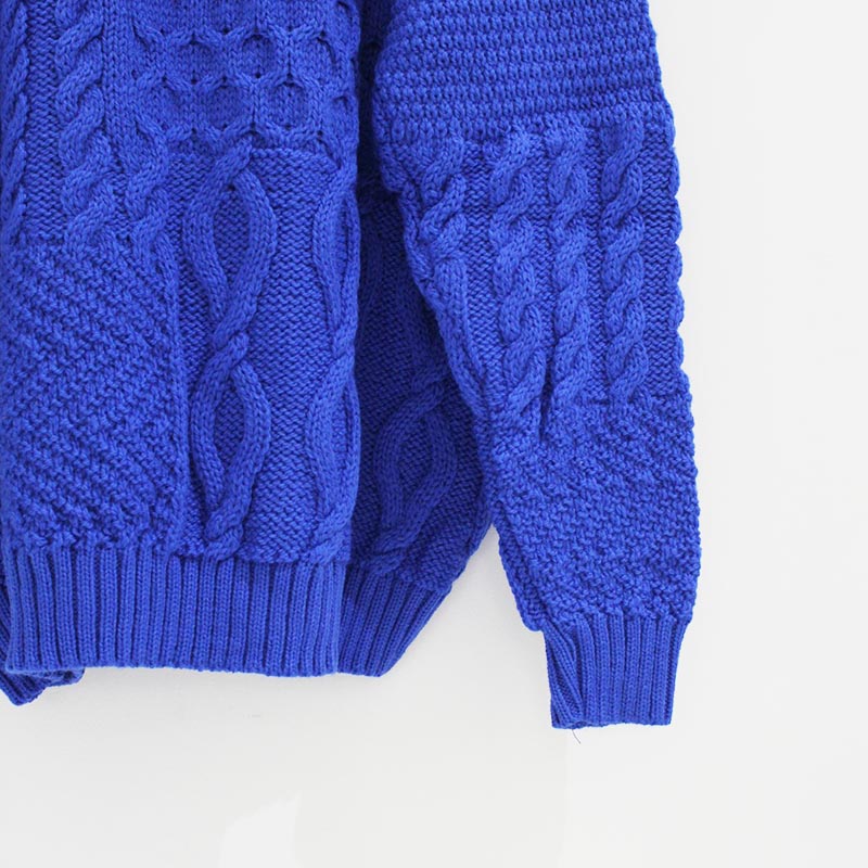 MULTI STITCH ARAN CREW PULLOVER -2.COLOR-