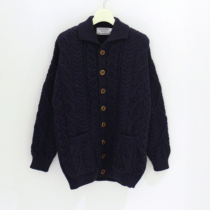 SS1175 CHUNKY COLLAR CARDIGAN PULLOVER -2.COLOR-(NAVY)