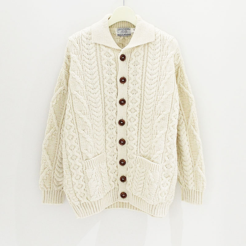 SS1175 CHUNKY COLLAR CARDIGAN PULLOVER -2.COLOR-(WHITE)