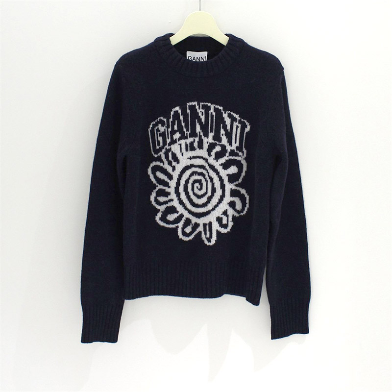 GRAPHIC O-NECK PO FLOWER -NAVY- | IN ONLINE STORE