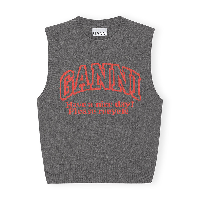 GRAPHIC VEST -GRAY- | IN ONLINE STORE