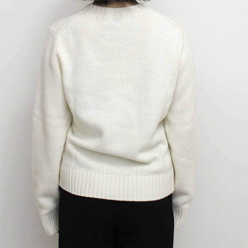 GRAPHIC SOFT WOOL MIX O-NECK -IVORY-