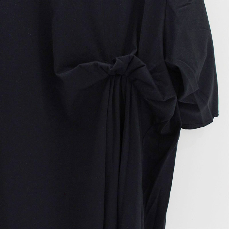ASYMMETRY JERSEY DRESS -BLACK-