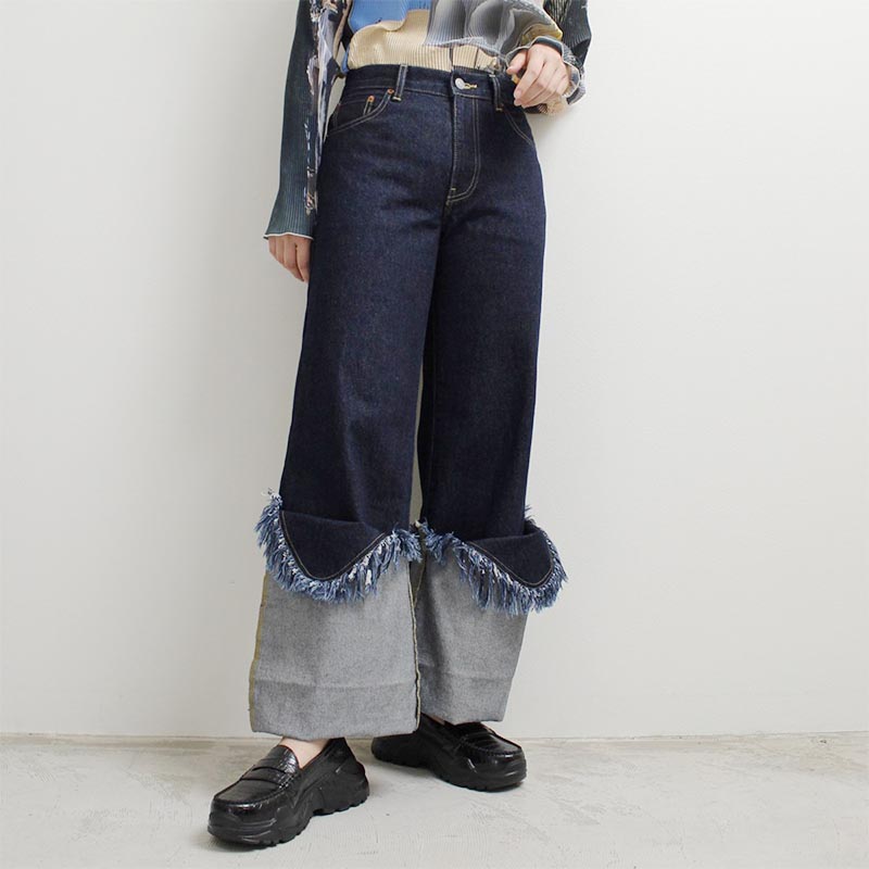 ROLLED UP DENIM PT -INDIGO- | IN ONLINE STORE