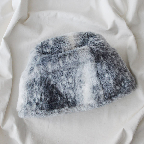 FUR LAMPSHADE HAT -GRAY- | IN ONLINE STORE