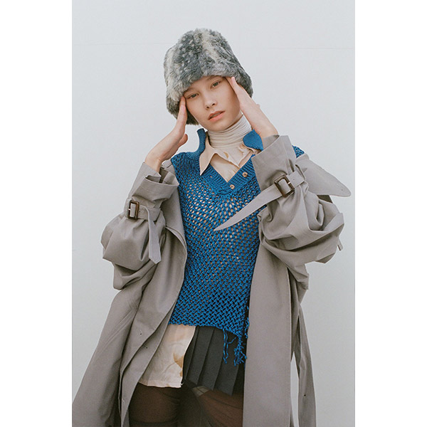 FUR LAMPSHADE HAT -GRAY- | IN ONLINE STORE