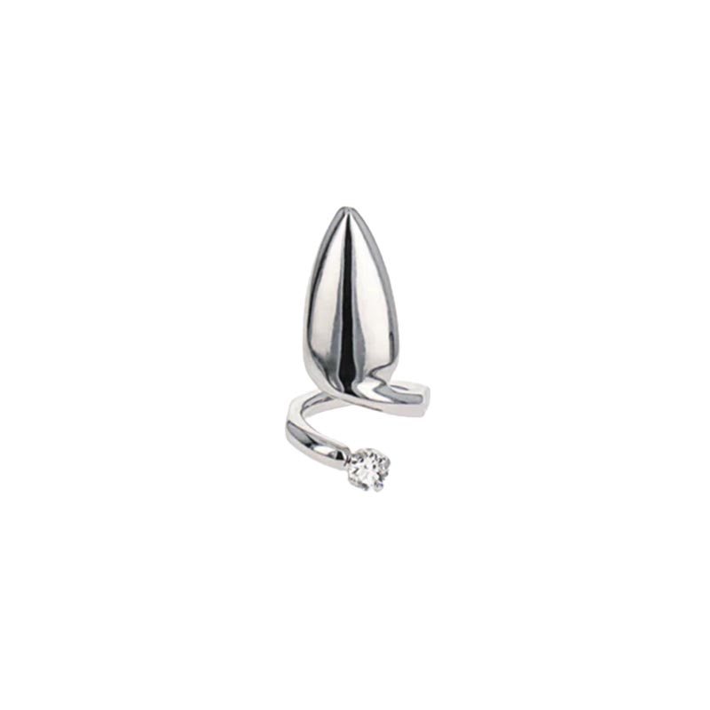 LUCE CRYSTAL NAIL RING -SILVER-