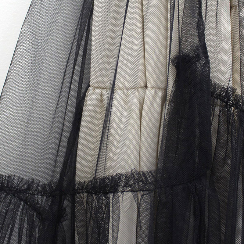 LEAF VEIN TULLE SK -BLACK- | IN ONLINE STORE