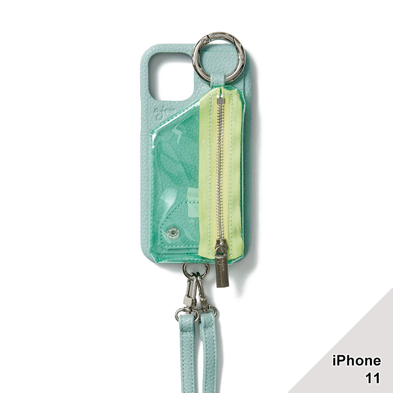 【iPhone11 対応】PVC ZIPPHONE CASE SHOULDER 23SS -3.COLOR-(MINT)