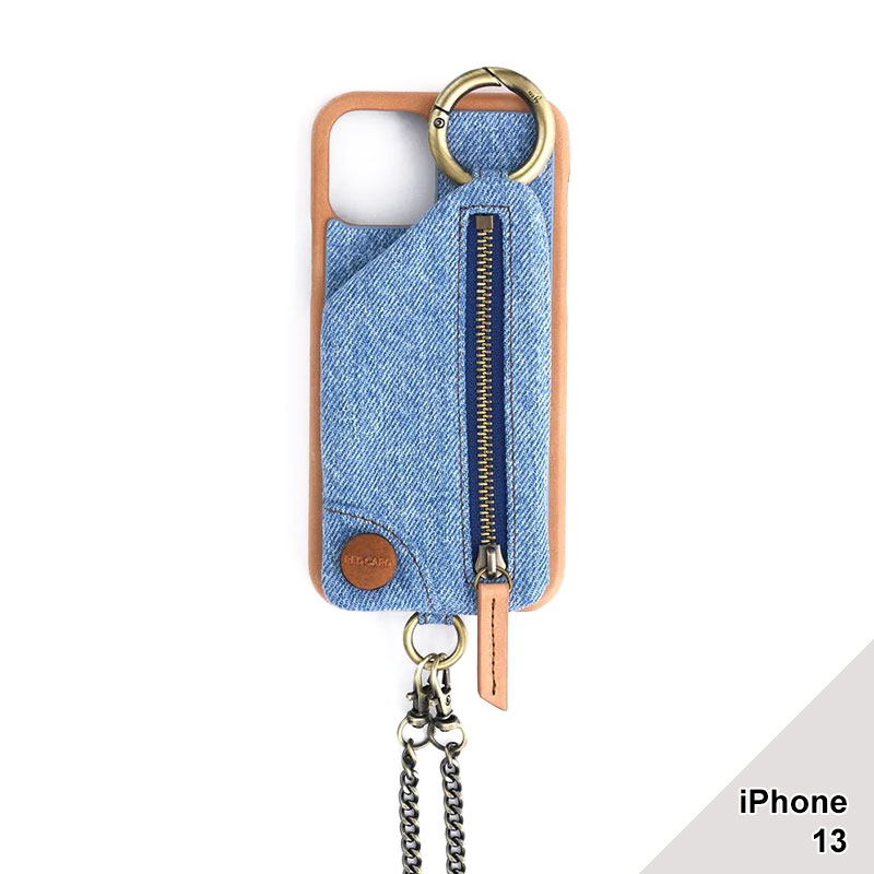 【iPhone13 対応】AJEW DENIM CASE SHOULDER -2.COLOR-(LIGHTBLUE)