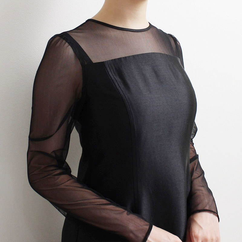 BALLOON SLEEVE 2WAY DRESS -BLACK- | IN ONLINE STORE