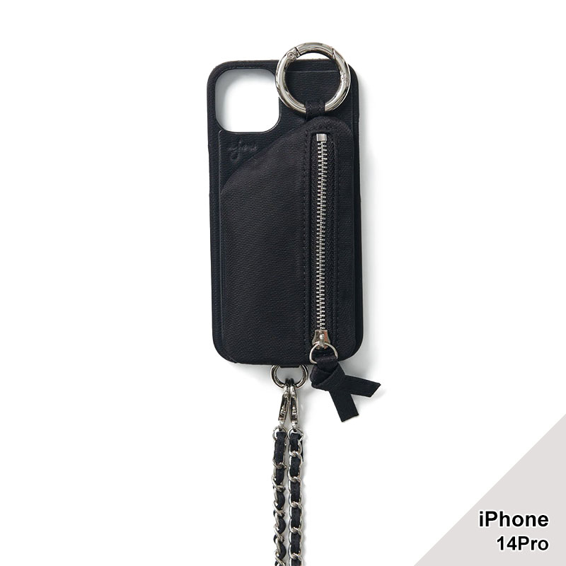【iPhone14Pro 対応】SATIN DRESS CASE NYLON -4.COLOR-(BLACK)
