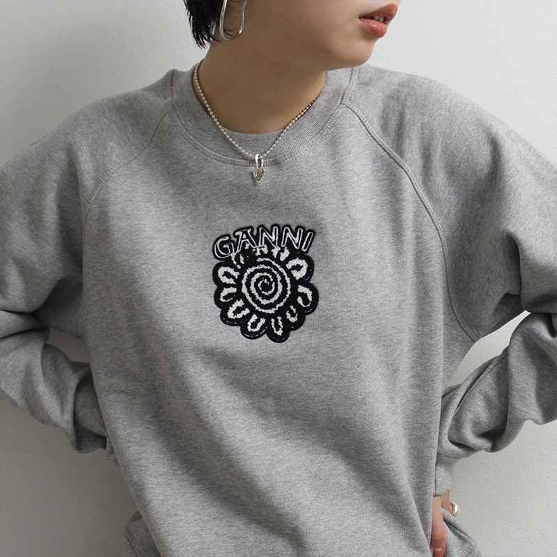 ISOLI RAGLAN SOLID SWEATSHIRT -GRAY- | IN ONLINE STORE