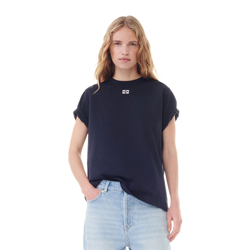 BASIC JERSEY RHINESTONE RELAXED T-SHIRT -2.COLOR-