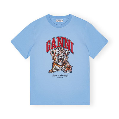 BASIC JERSEY TIGER RELAXED T-SHIRT -BLUE-