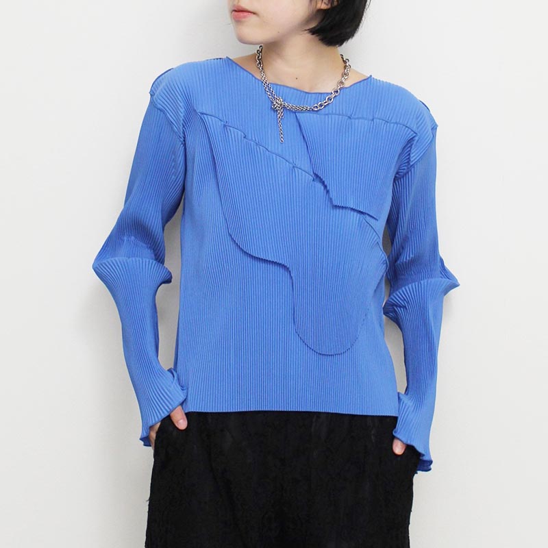 TODO WAVE LONG-SLEEVE TOP -BLUE-