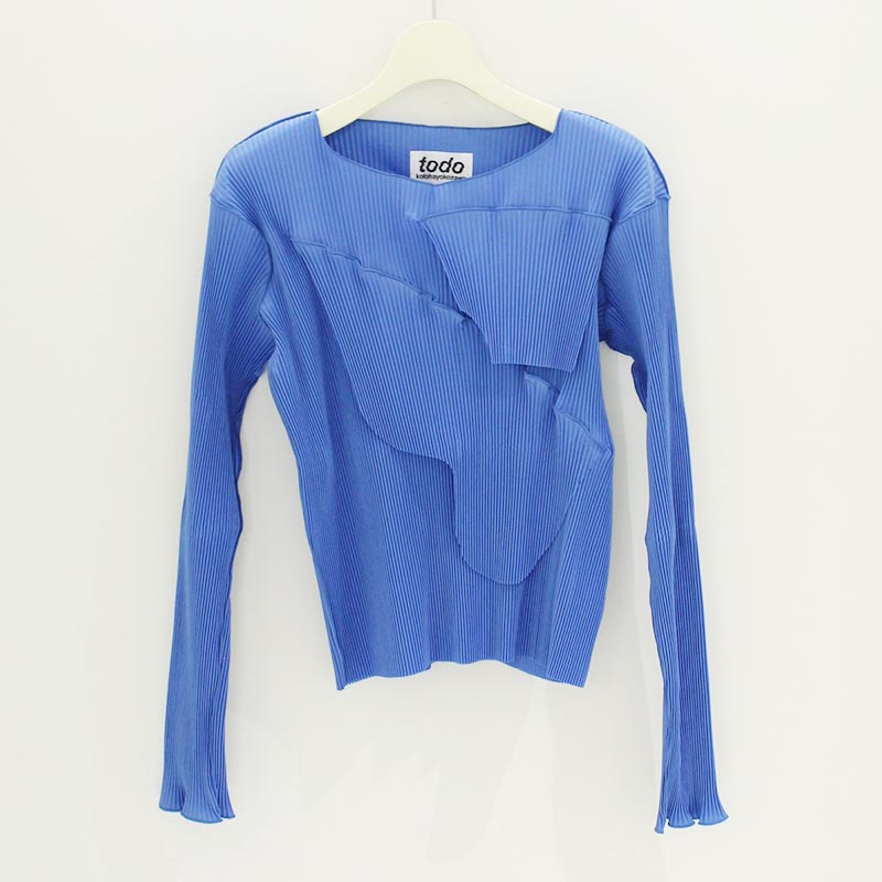 TODO WAVE LONG-SLEEVE TOP -BLUE-