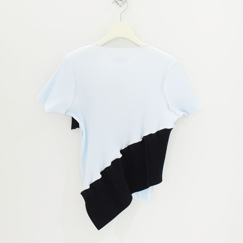 SPIRAL WAVE SHORT SLEEVE TOP -2.COLOR-
