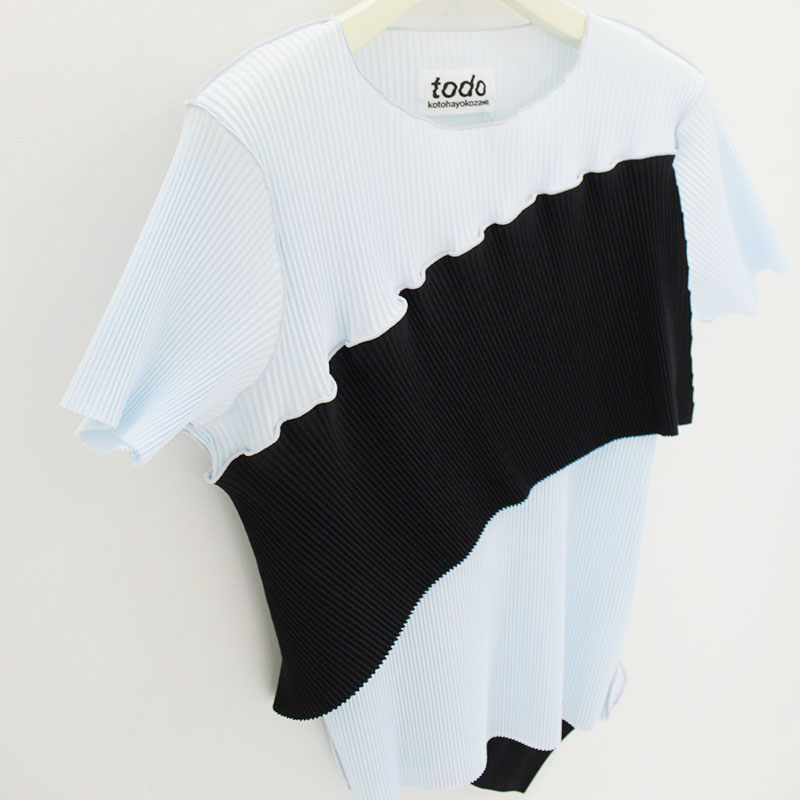SPIRAL WAVE SHORT SLEEVE TOP -2.COLOR-
