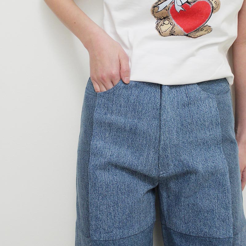 ASH DENIM TROUSER -BLUE-