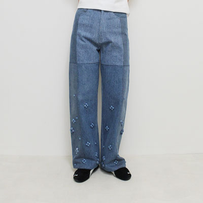 ASH DENIM TROUSER -BLUE-